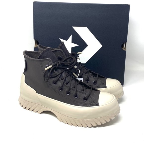 Converse Chuck Taylor Lugged 2.0 High Top Women's Brown Leather Sneakers A00911C - Picture 8 of 10